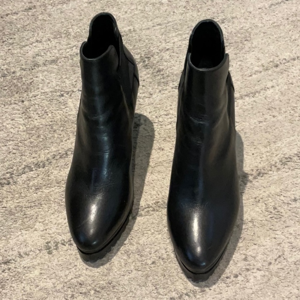 All Saints black platform bootie